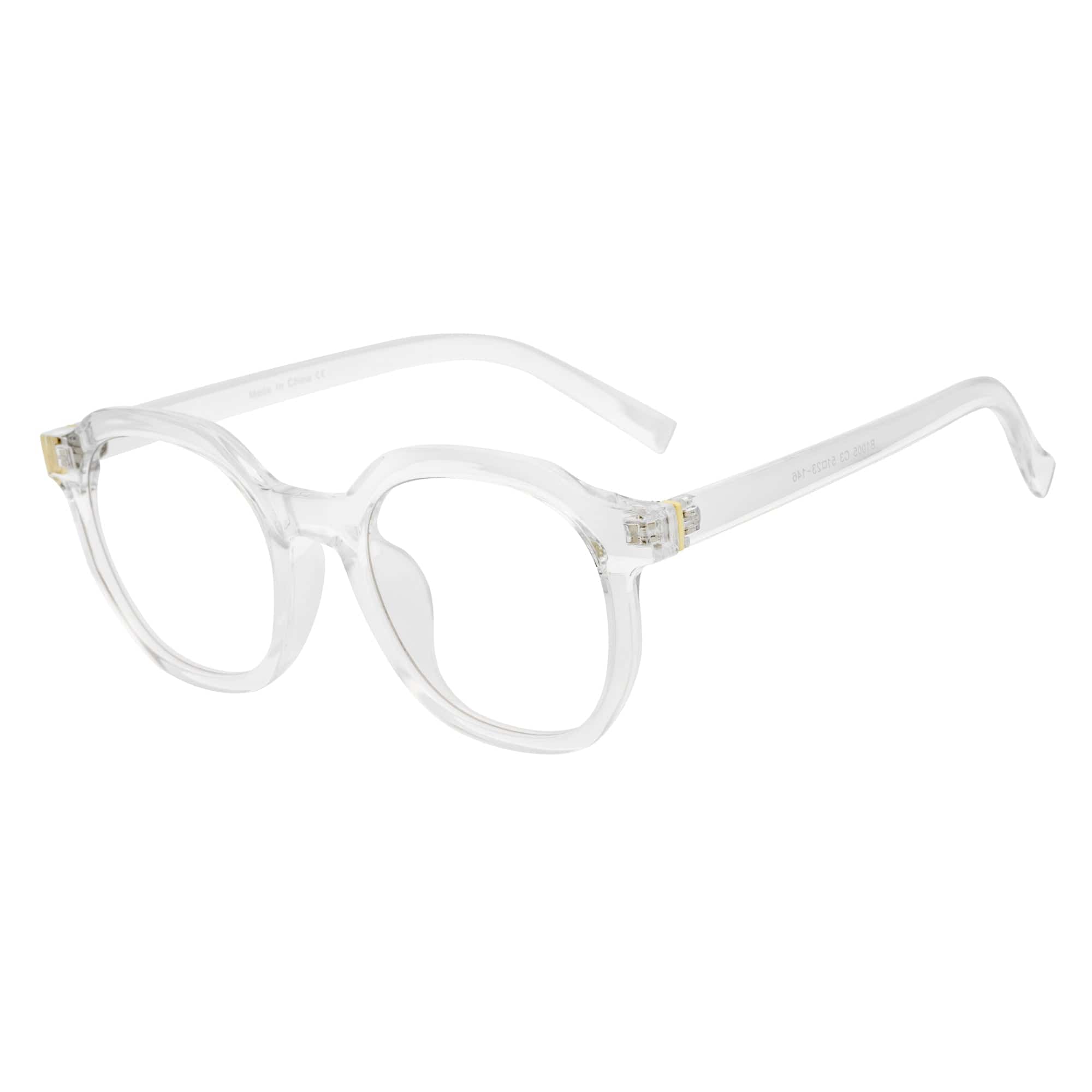 DARIO - Classic Round Horn Rimmed Blue Light Glasses Clear Frame Clear Lens