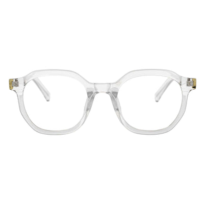 DARIO - Classic Round Horn Rimmed Blue Light Glasses Clear Frame Clear Lens
