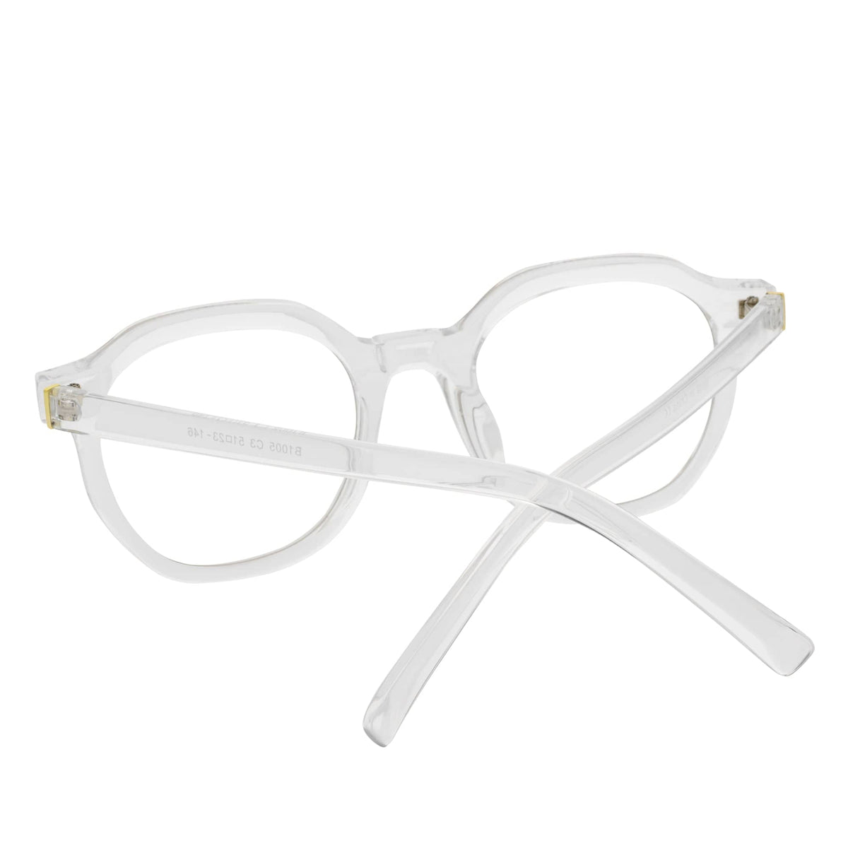 DARIO - Classic Round Horn Rimmed Blue Light Glasses Clear Frame Clear Lens