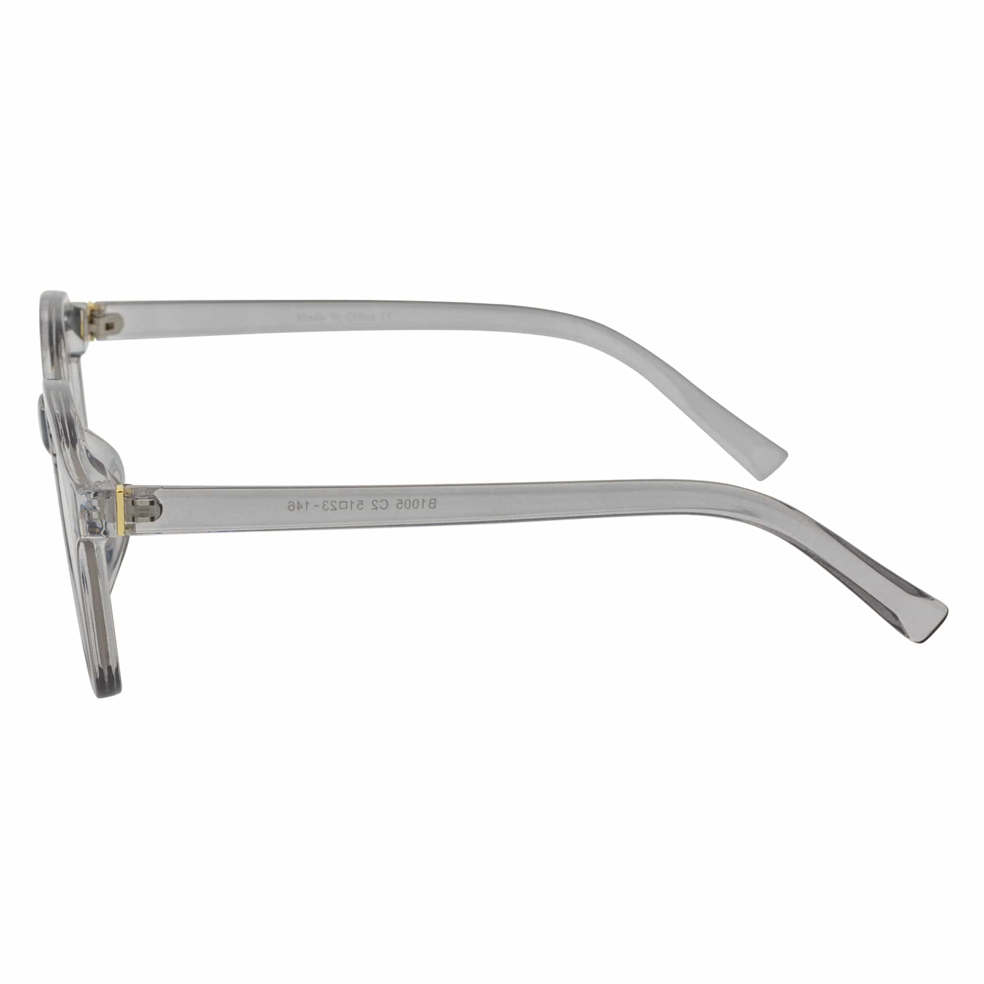 DARIO - Classic Round Horn Rimmed Blue Light Glasses Clear Gray Clear Lens