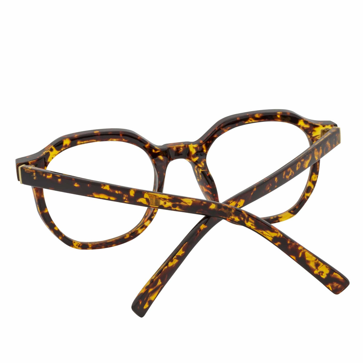 DARIO - Classic Round Horn Rimmed Blue Light Glasses Tortoise Shell Clear Lens