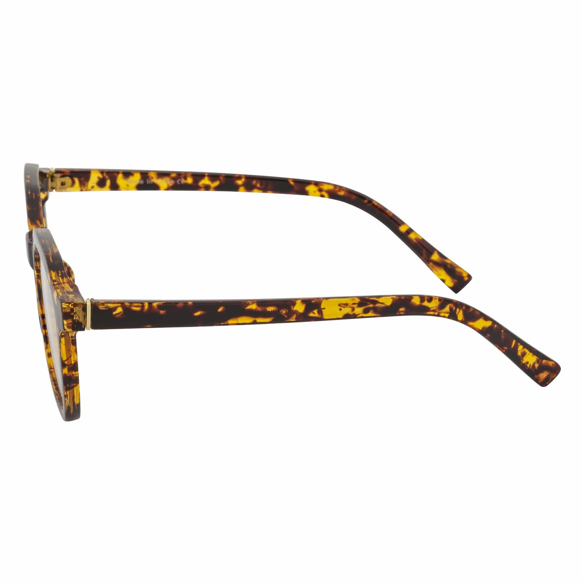 DARIO - Classic Round Horn Rimmed Blue Light Glasses Tortoise Shell Clear Lens