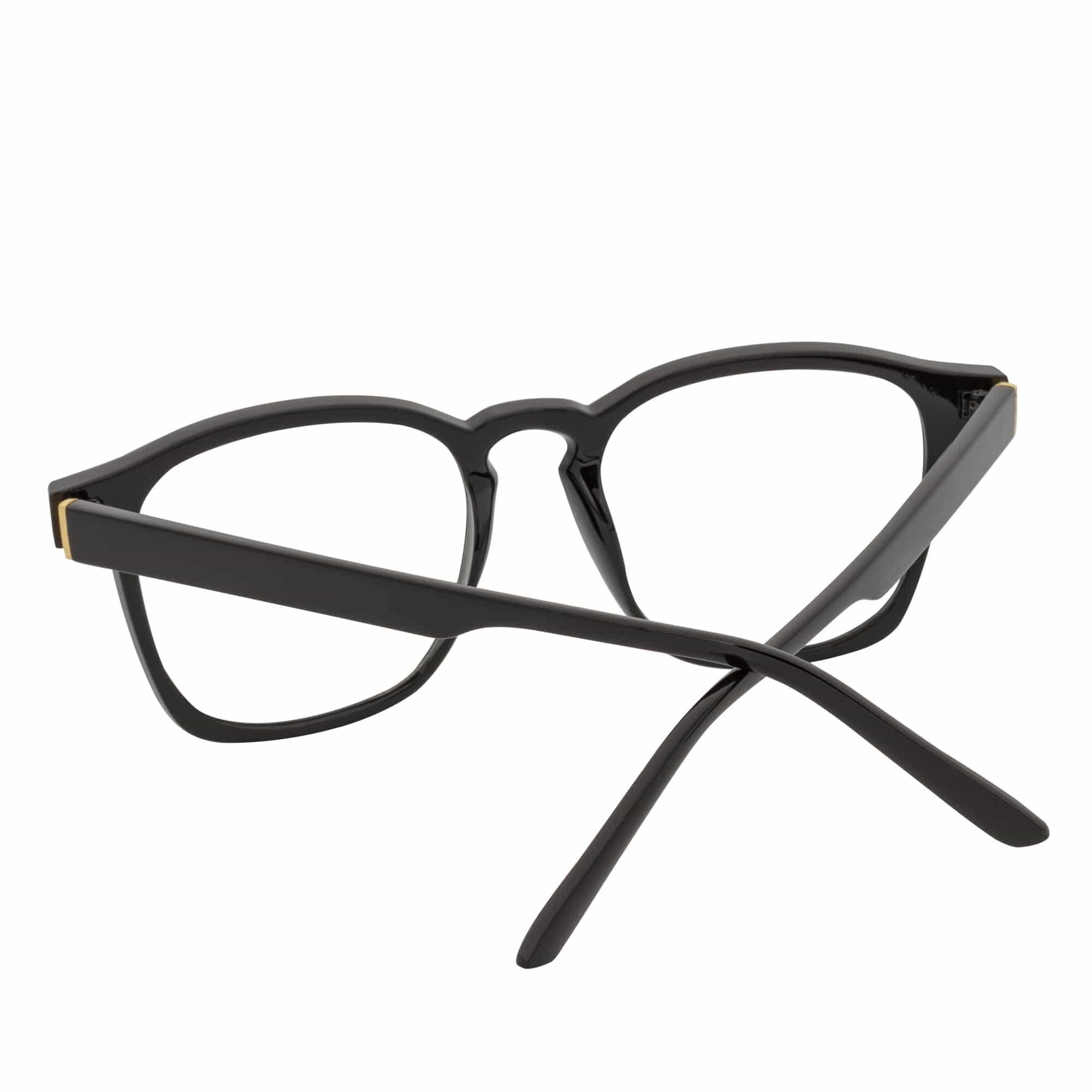 DENMARK - Square Horn Rimmed Blue Light Glasses Black Clear Lens