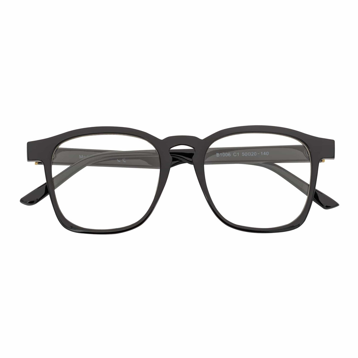DENMARK - Square Horn Rimmed Blue Light Glasses Black Clear Lens