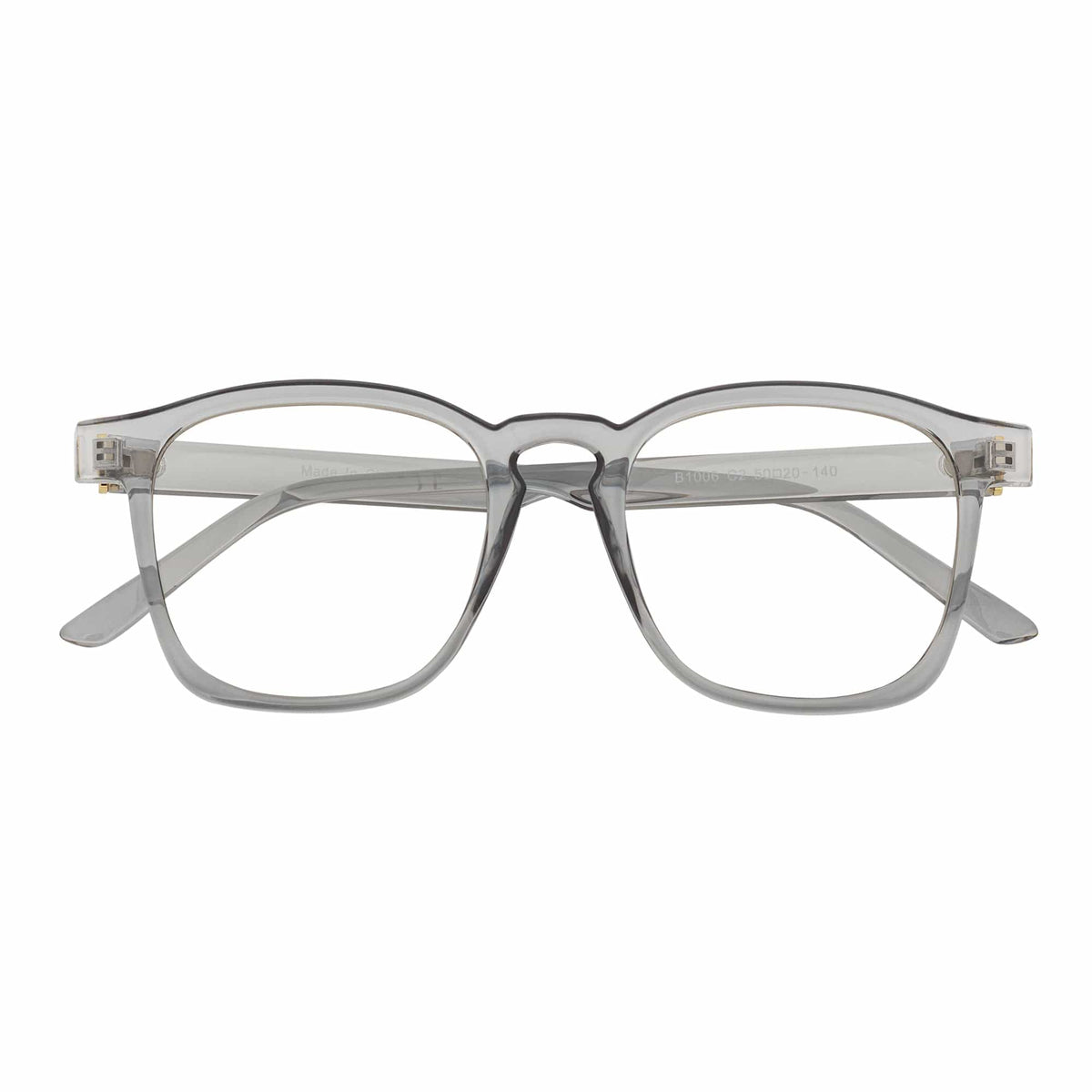 DENMARK - Square Horn Rimmed Blue Light Glasses Clear Gray Clear Lens