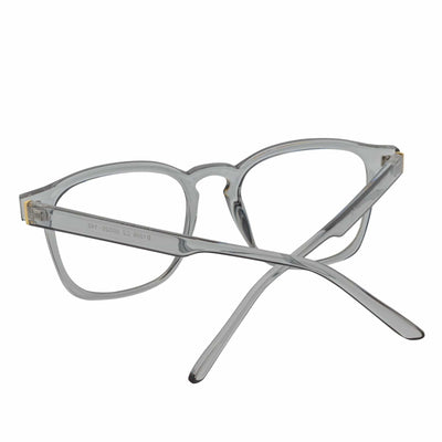 DENMARK - Square Horn Rimmed Blue Light Glasses Clear Gray Clear Lens