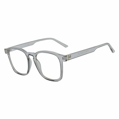 DENMARK - Square Horn Rimmed Blue Light Glasses Clear Gray Clear Lens