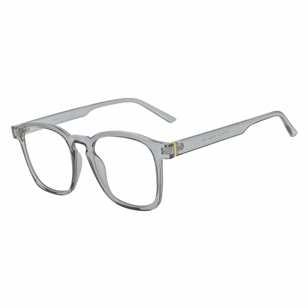 DENMARK - Square Horn Rimmed Blue Light Glasses Clear Gray Clear Lens