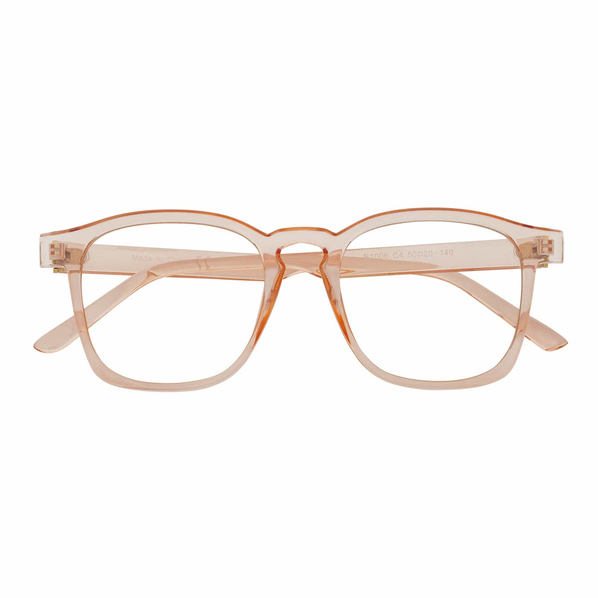 DENMARK - Square Horn Rimmed Blue Light Glasses Clear Pink Clear Lens