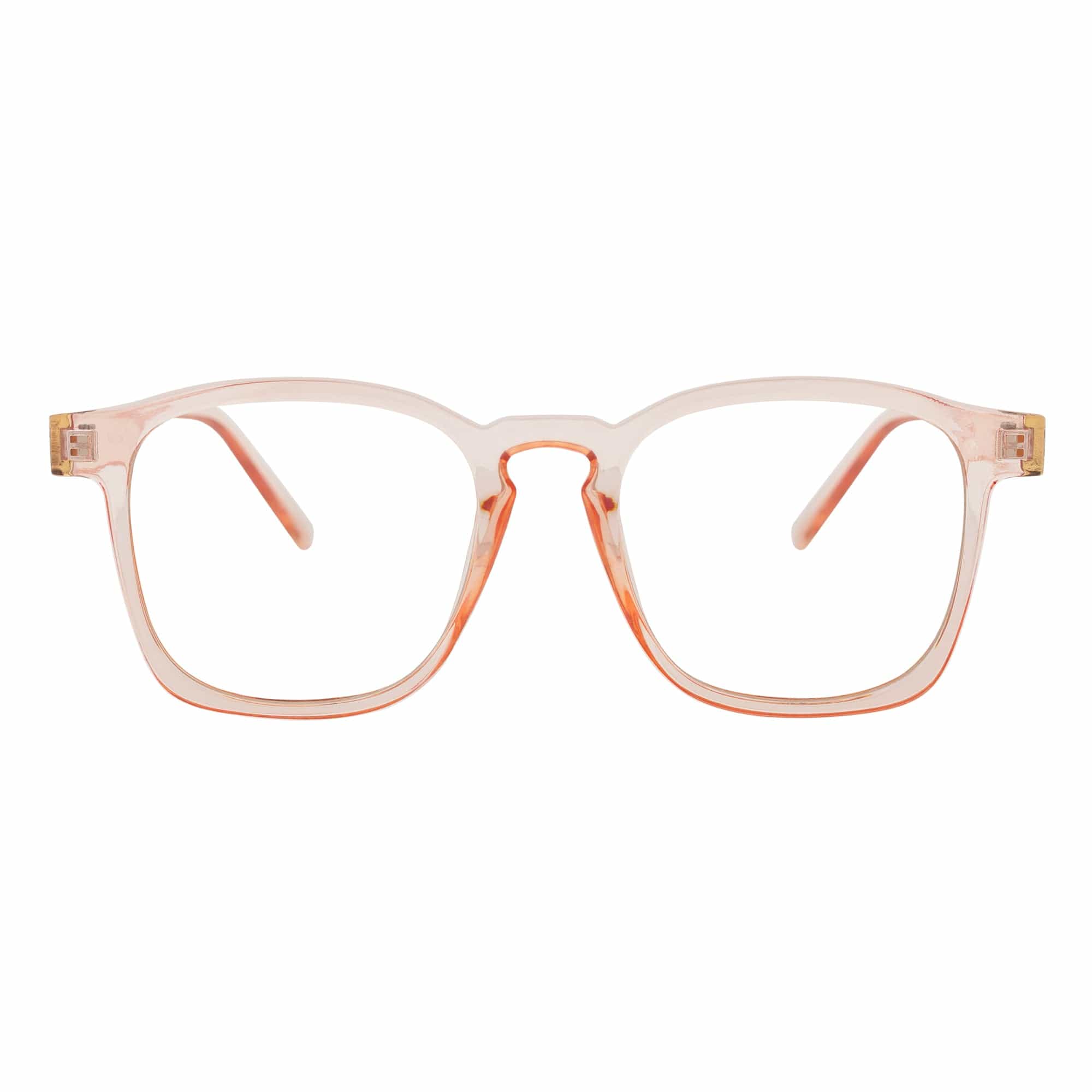 DENMARK - Square Horn Rimmed Blue Light Glasses Clear Pink Clear Lens