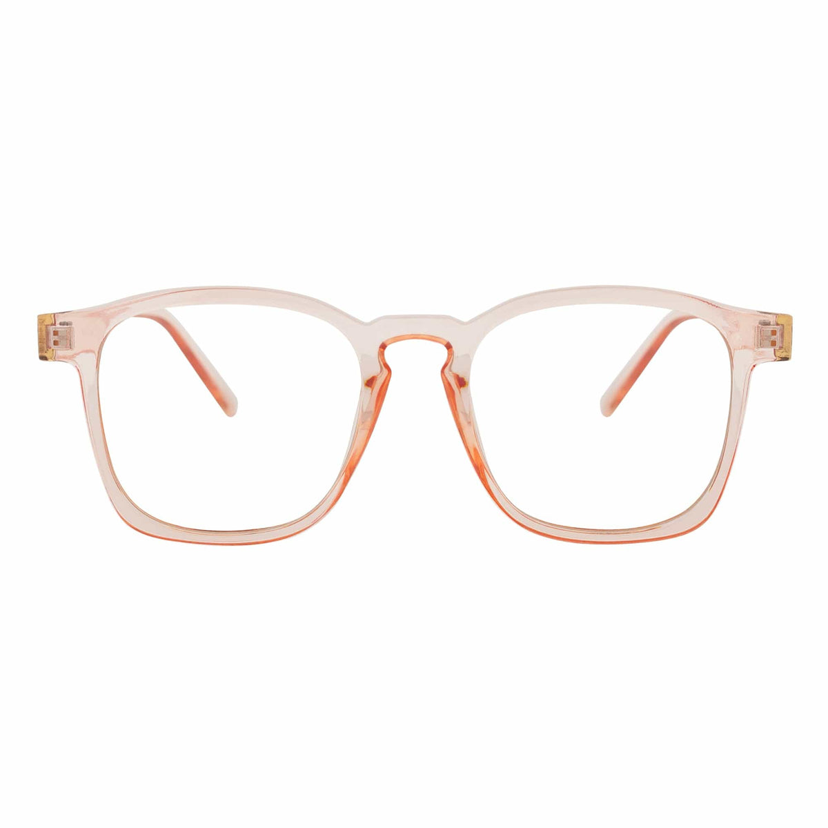 DENMARK - Square Horn Rimmed Blue Light Glasses Clear Pink Clear Lens