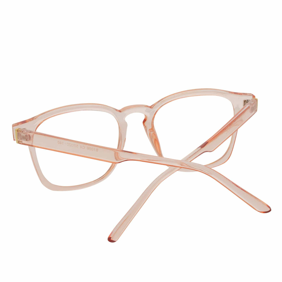 DENMARK - Square Horn Rimmed Blue Light Glasses Clear Pink Clear Lens