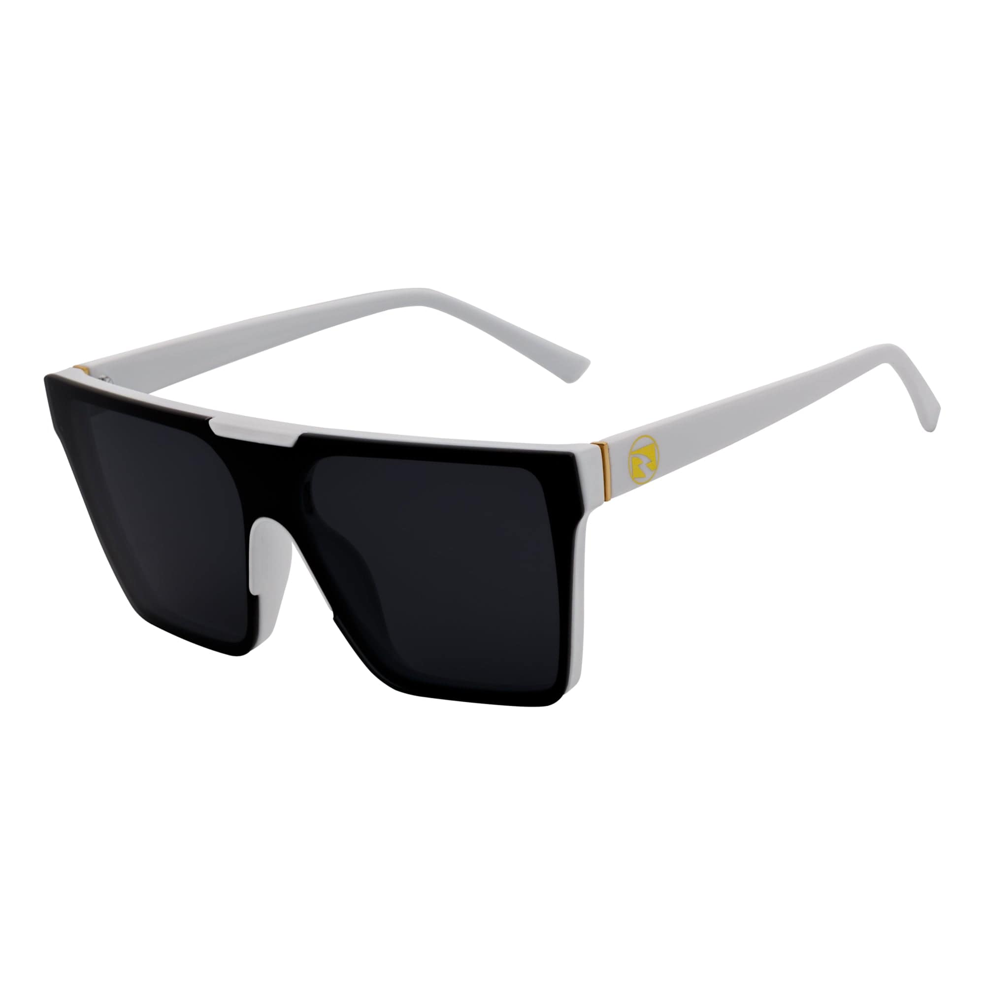 ELECTRIC - Large Rimless Rectangle Shield Sunglasses Gloss White Dark Smoke