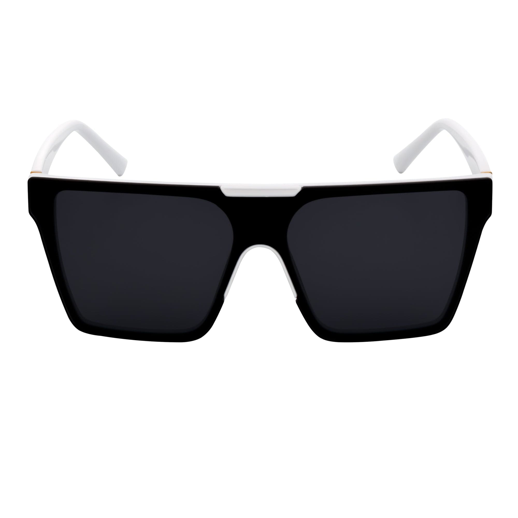 ELECTRIC - Large Rimless Rectangle Shield Sunglasses Gloss White Dark Smoke