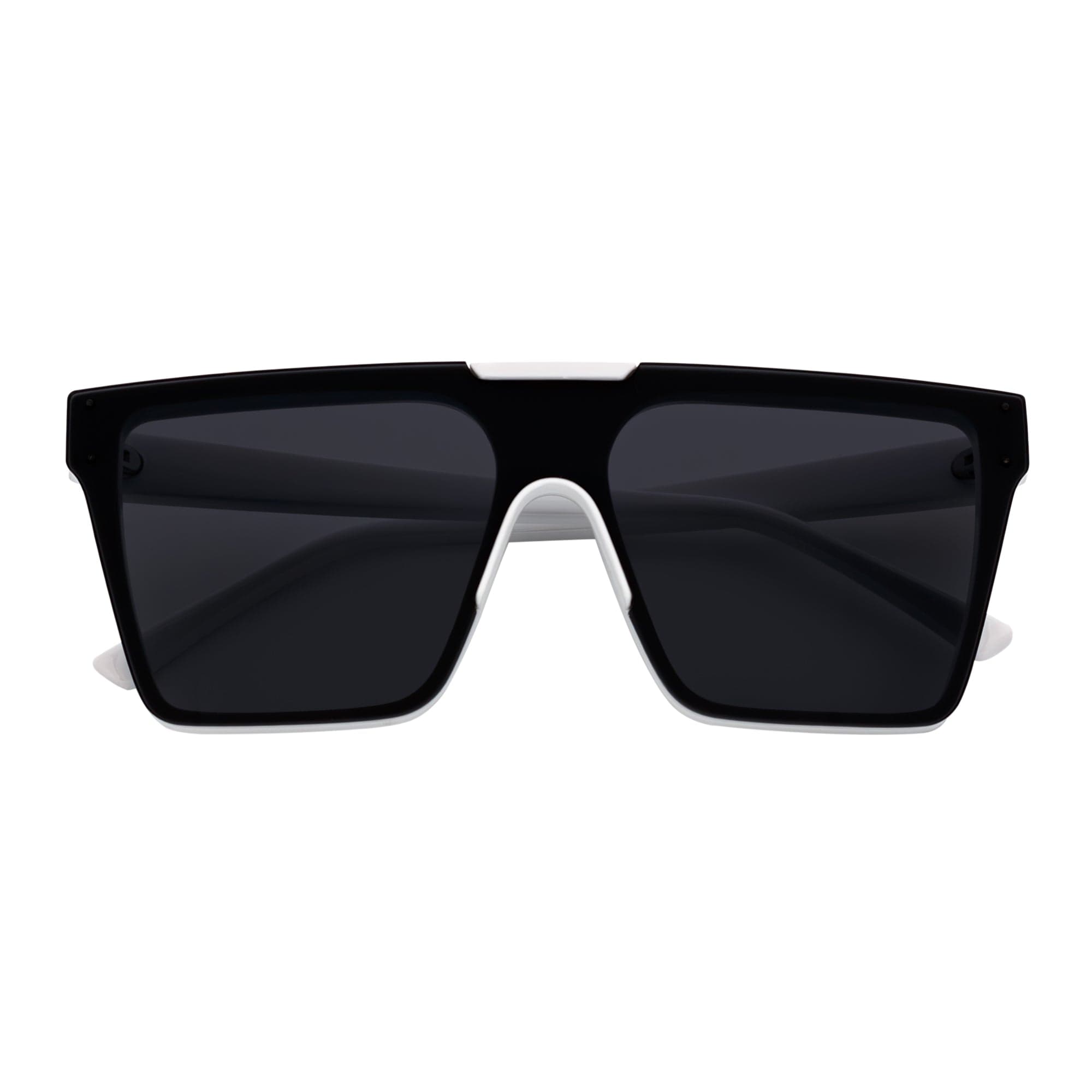 ELECTRIC - Large Rimless Rectangle Shield Sunglasses Gloss White Dark Smoke