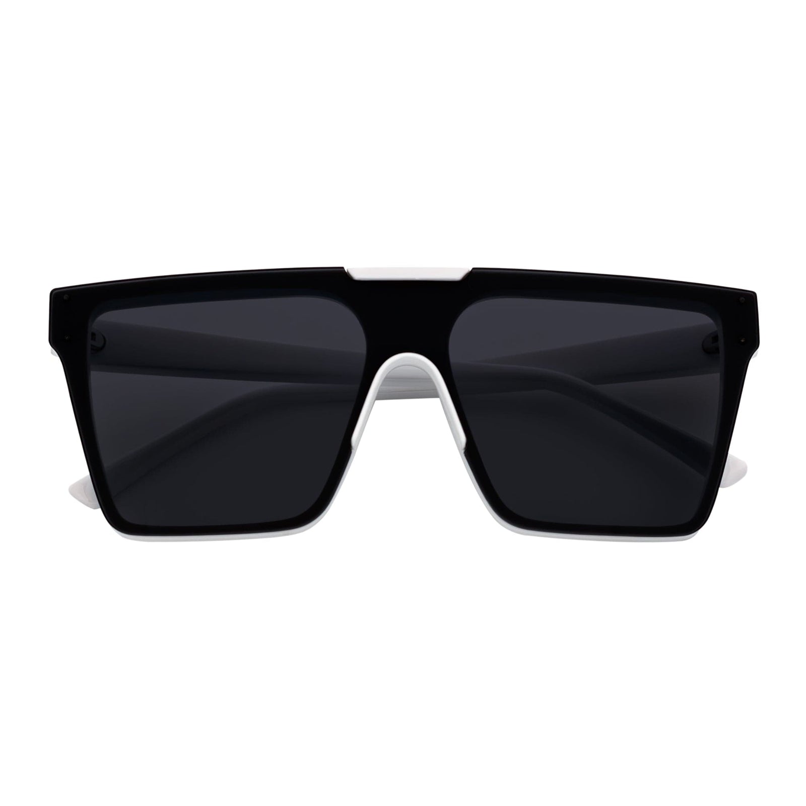 ELECTRIC - Large Rimless Rectangle Shield Sunglasses Gloss White Dark Smoke