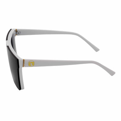 ELECTRIC - Large Rimless Rectangle Shield Sunglasses Gloss White Dark Smoke