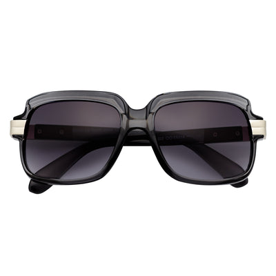 EMCEE - Retro Classic Square Sunglasses Clear Gray Lavender Fade