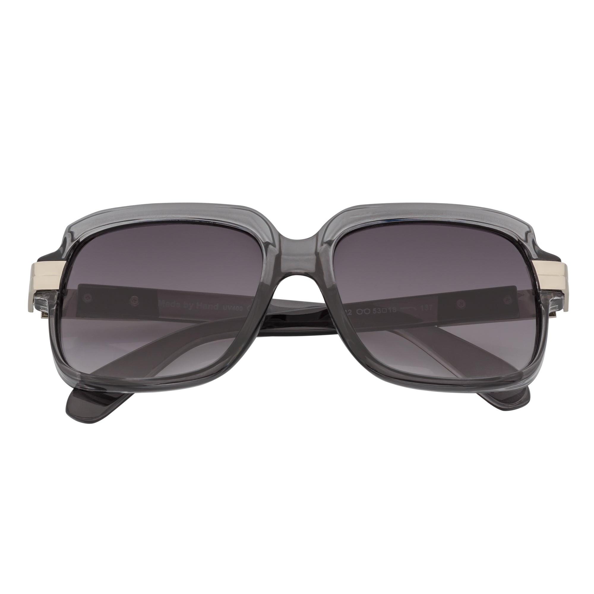 EMCEE - Retro Classic Square Sunglasses Clear Gray Lavender Fade