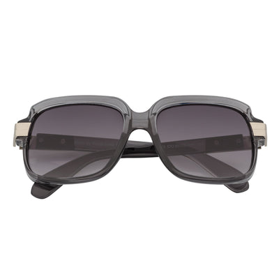 EMCEE - Retro Classic Square Sunglasses Clear Gray Lavender Fade