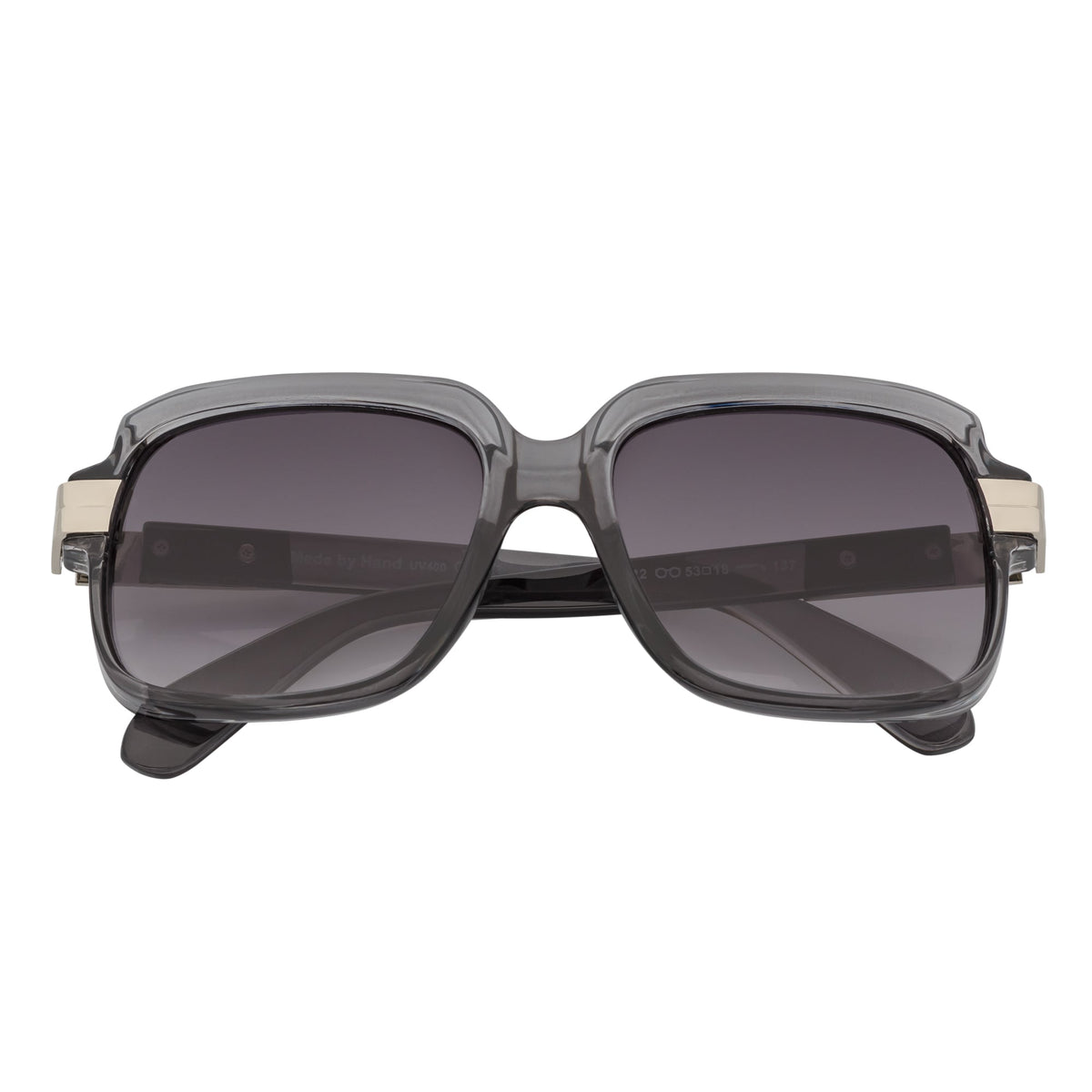 EMCEE - Retro Classic Square Sunglasses Clear Gray Lavender Fade