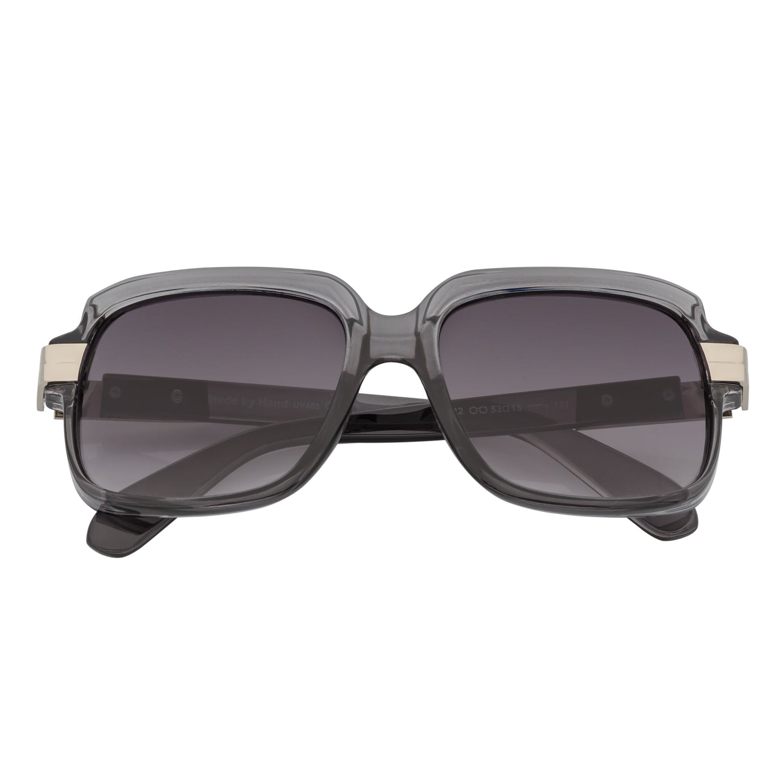 EMCEE - Retro Classic Square Sunglasses Clear Gray Lavender Fade