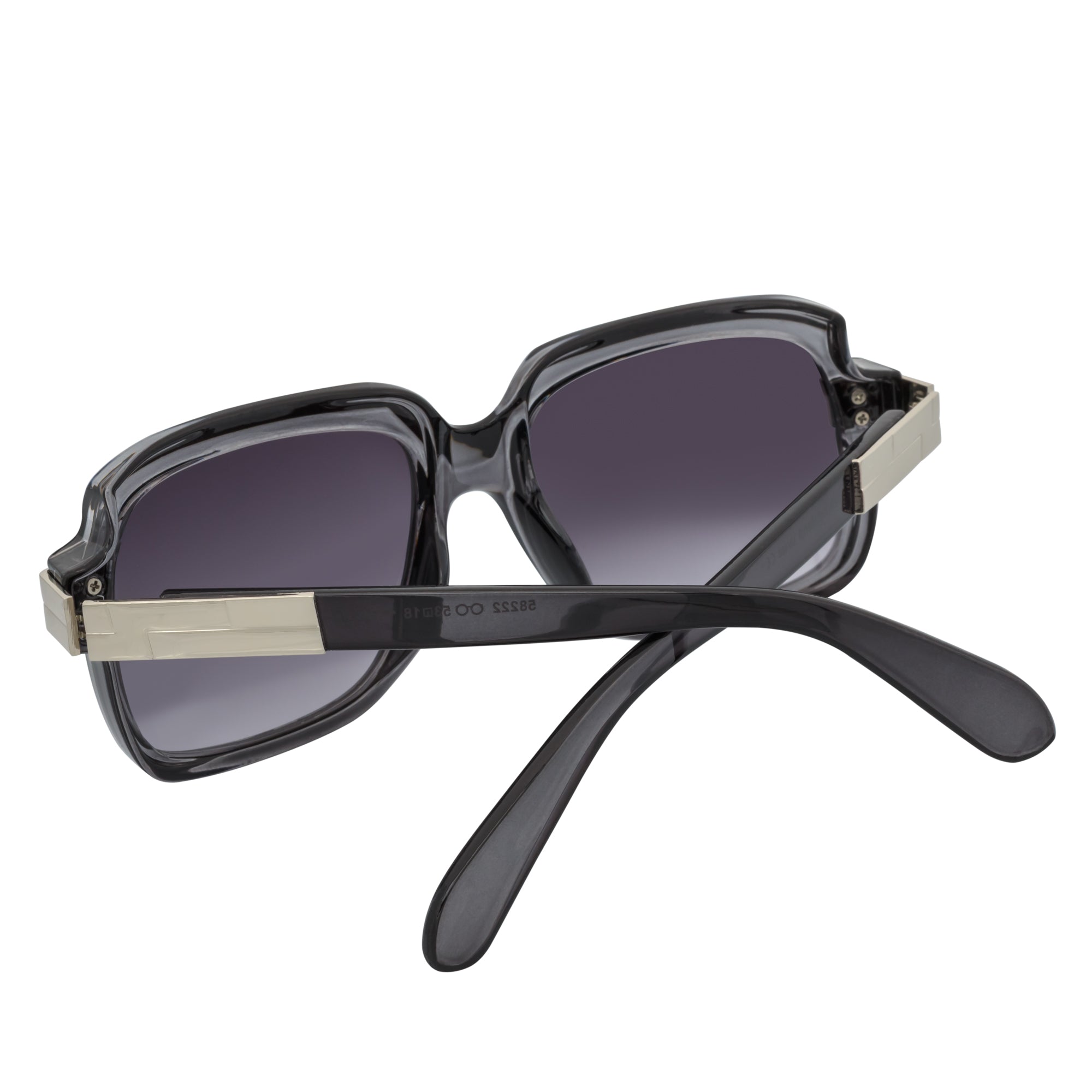 EMCEE - Retro Classic Square Sunglasses Clear Gray Lavender Fade