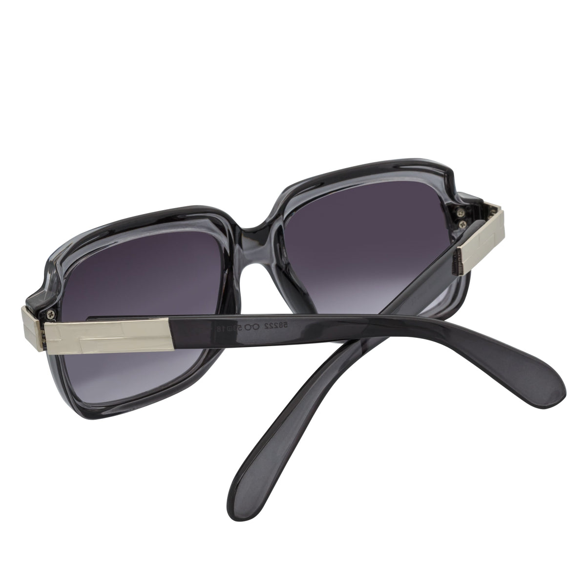 EMCEE - Retro Classic Square Sunglasses Clear Gray Lavender Fade