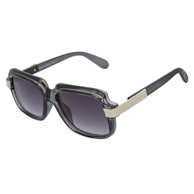 EMCEE - Retro Classic Square Sunglasses Clear Gray Lavender Fade