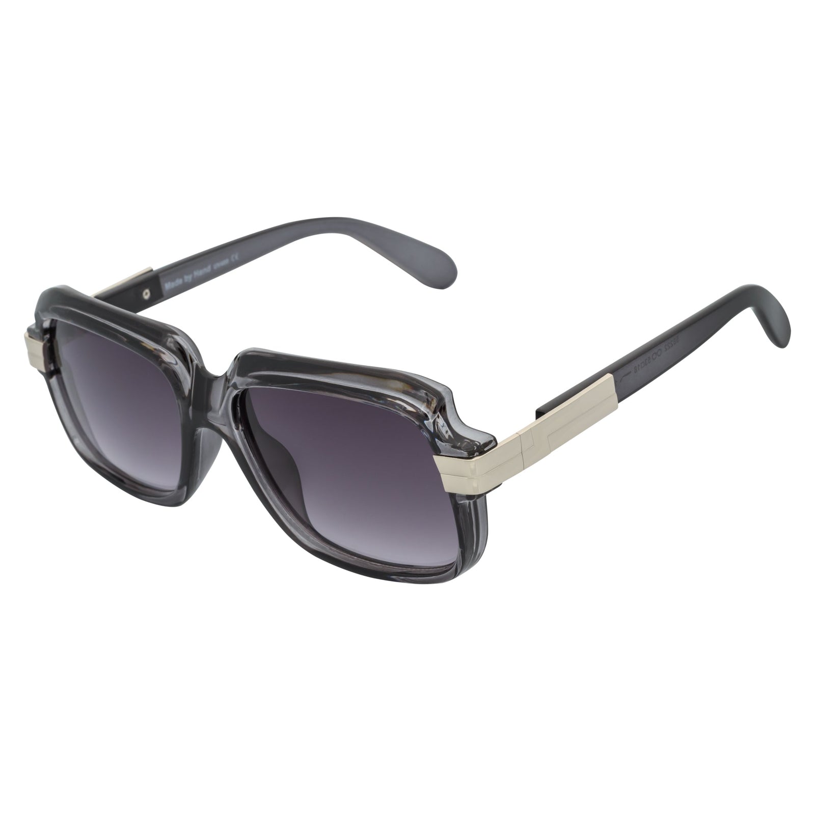 EMCEE - Retro Classic Square Sunglasses Clear Gray Lavender Fade
