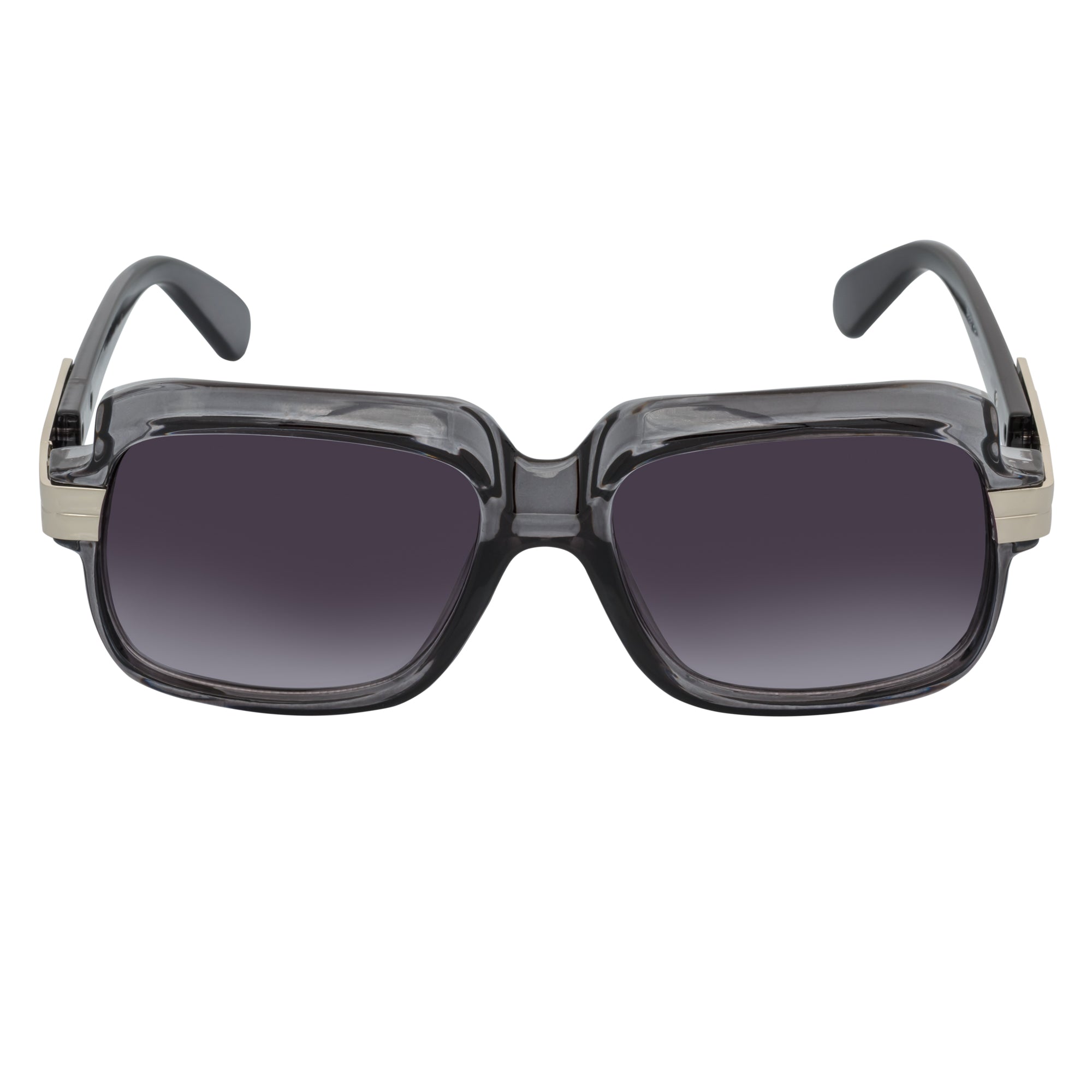 EMCEE - Retro Classic Square Sunglasses Clear Gray Lavender Fade