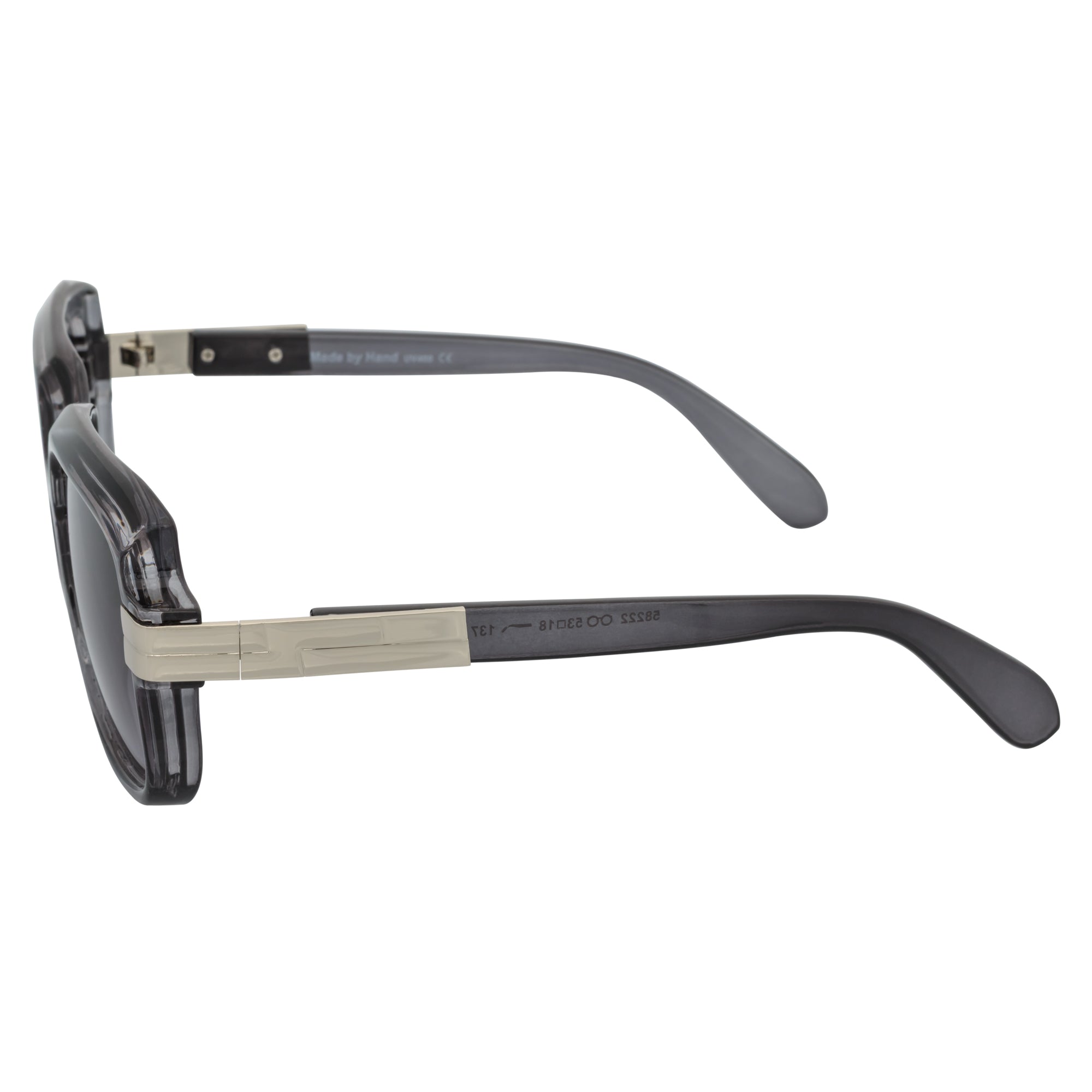 EMCEE - Retro Classic Square Sunglasses Clear Gray Lavender Fade