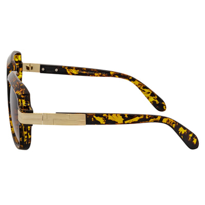 EMCEE - Retro Classic Square Sunglasses Tortoise Amber Fade Lens