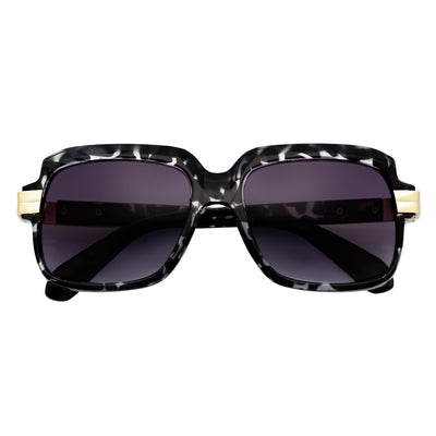 EMCEE - Retro Classic Square Sunglasses White Tortoise Lavender Fade