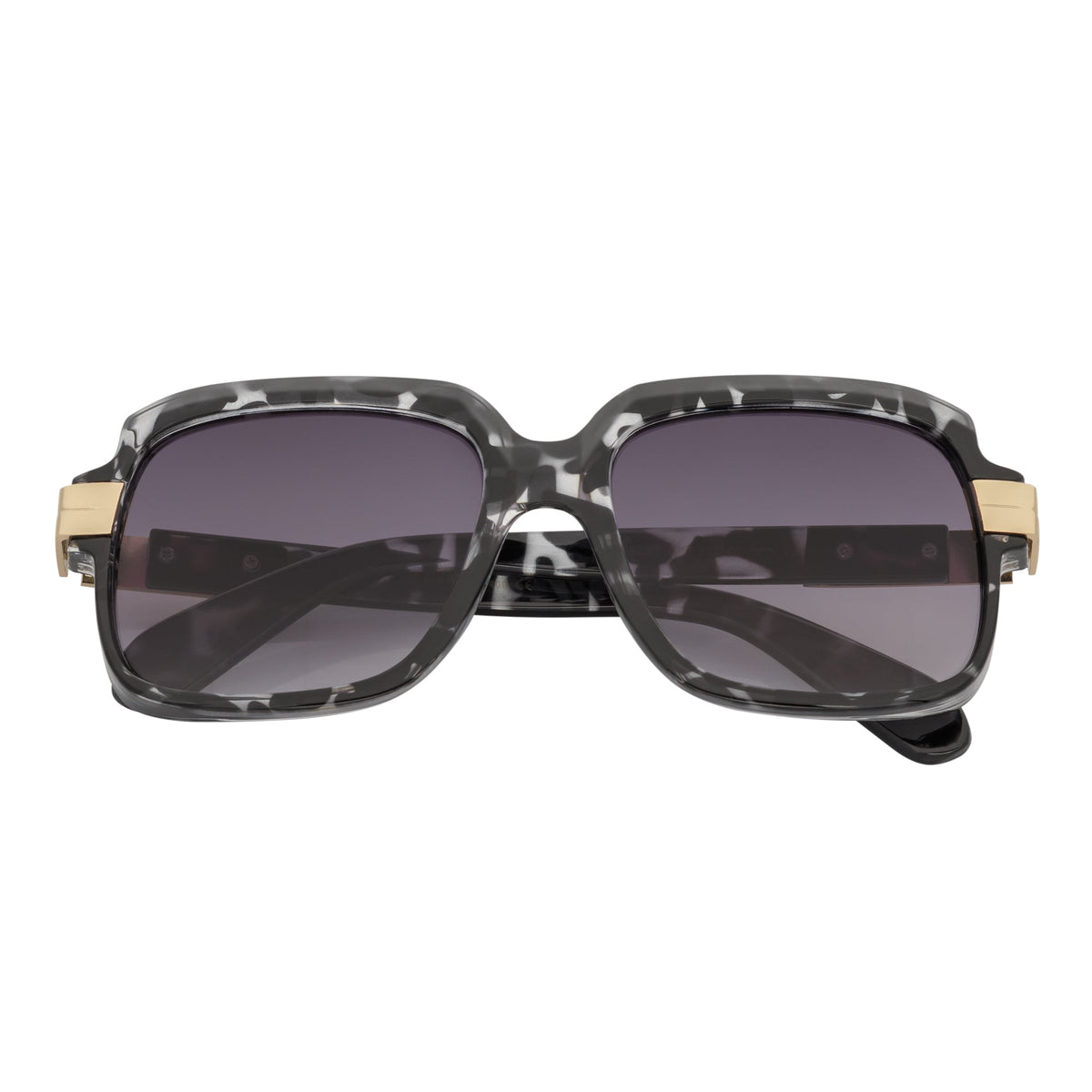 EMCEE - Retro Classic Square Sunglasses White Tortoise Lavender Fade