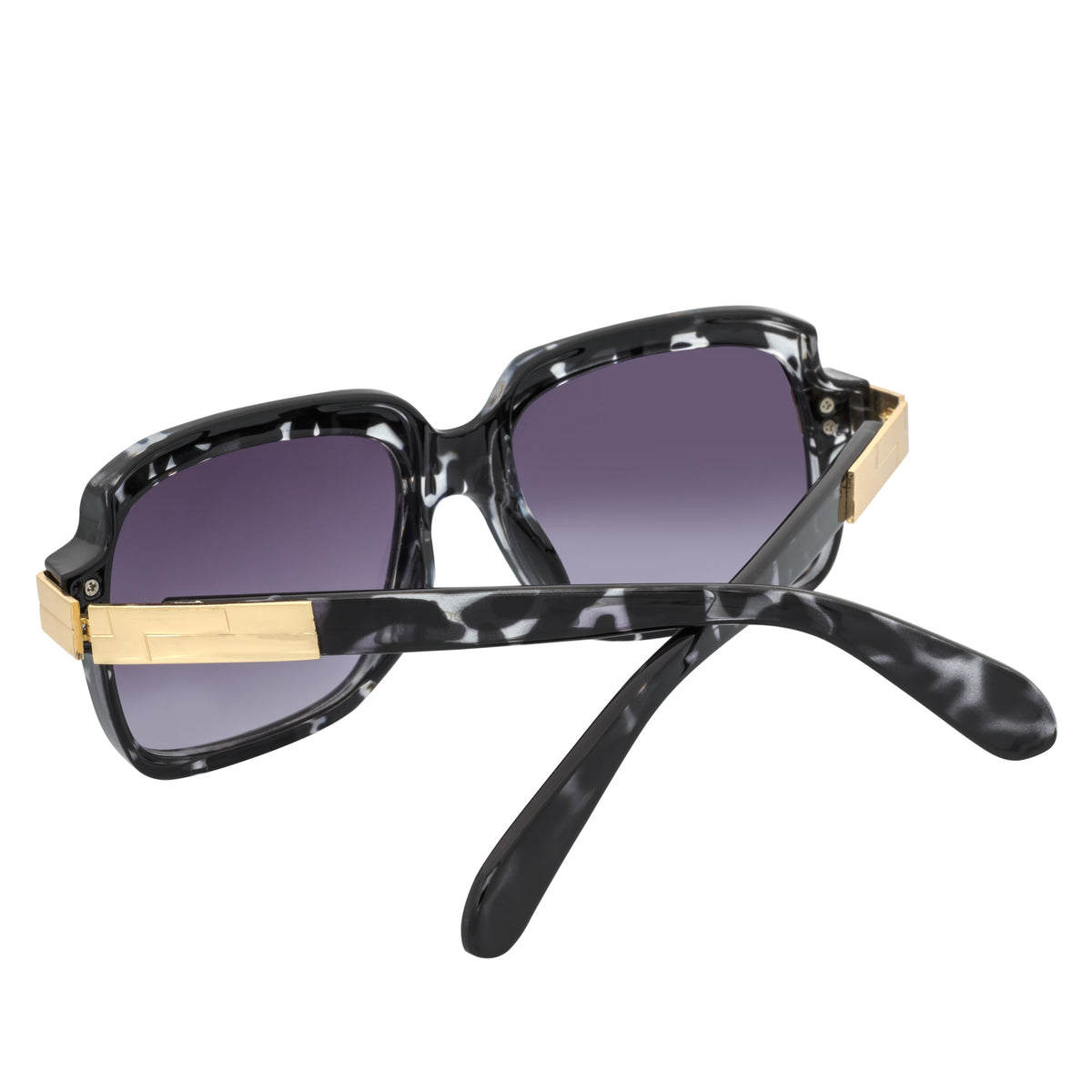 EMCEE - Retro Classic Square Sunglasses White Tortoise Lavender Fade