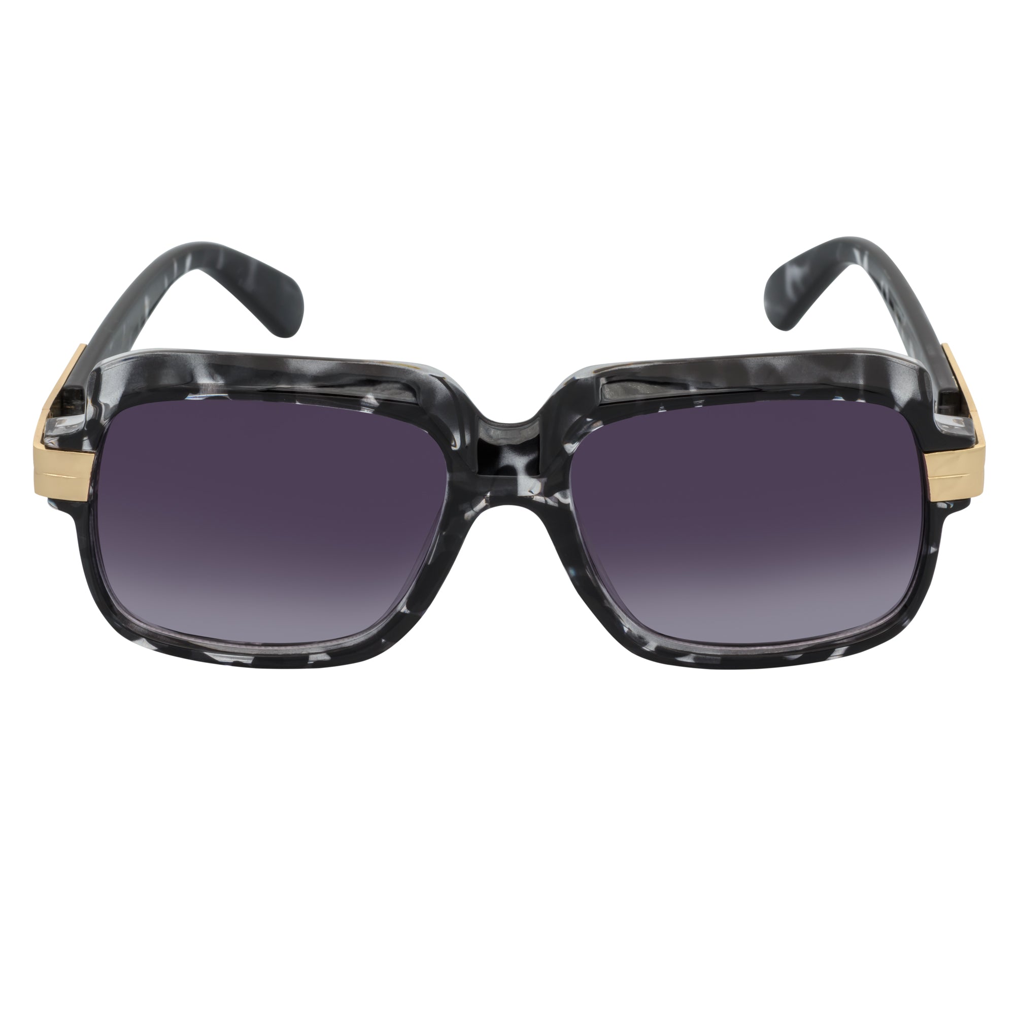 EMCEE - Retro Classic Square Sunglasses White Tortoise Lavender Fade