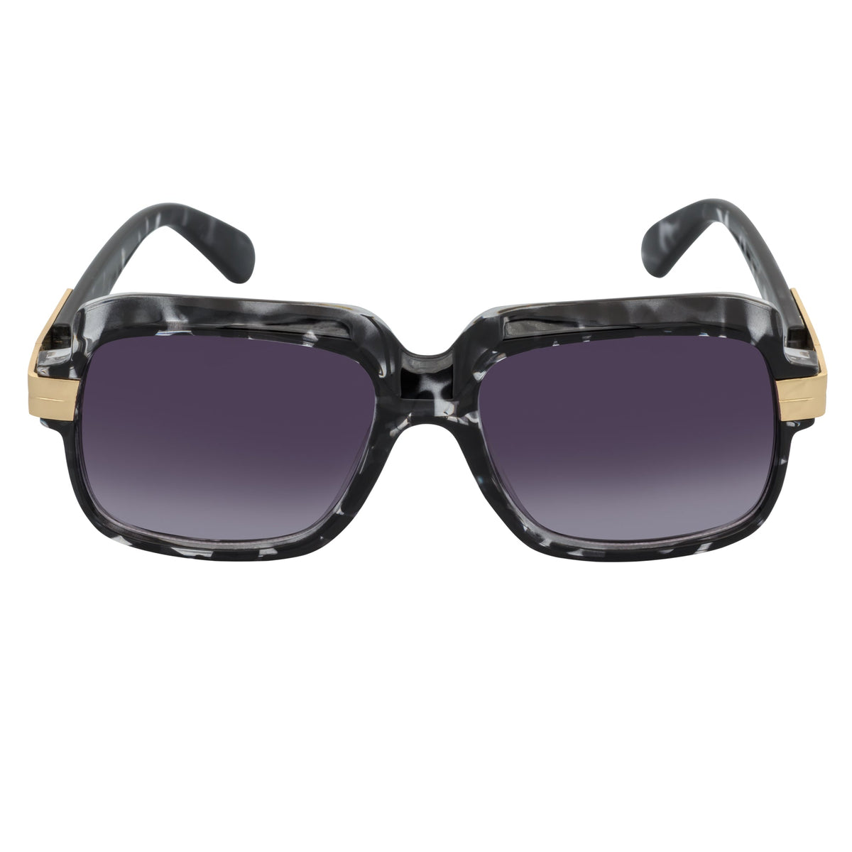 EMCEE - Retro Classic Square Sunglasses White Tortoise Lavender Fade