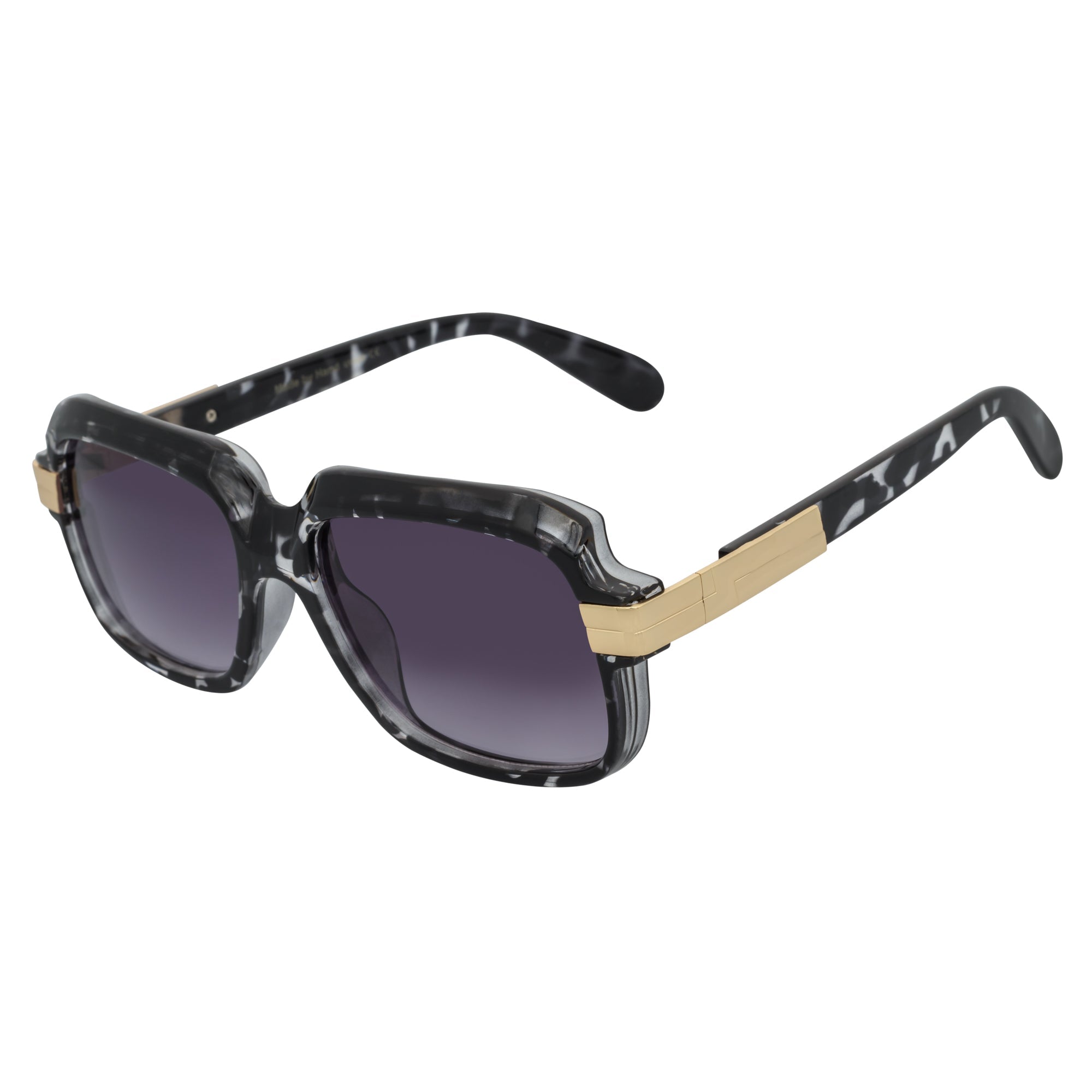 EMCEE - Retro Classic Square Sunglasses White Tortoise Lavender Fade