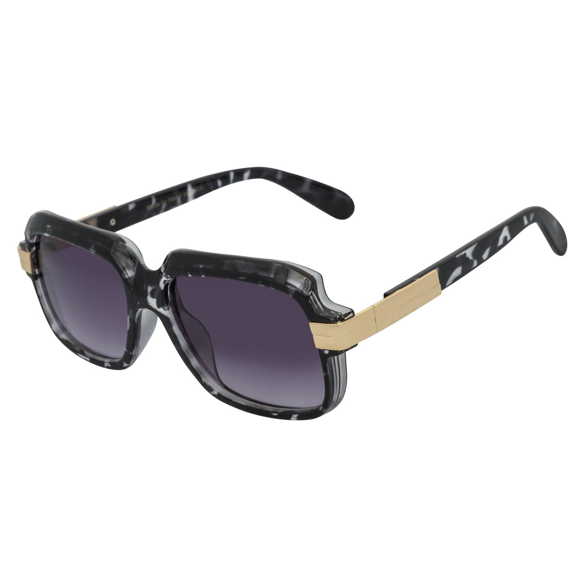 EMCEE - Retro Classic Square Sunglasses White Tortoise Lavender Fade
