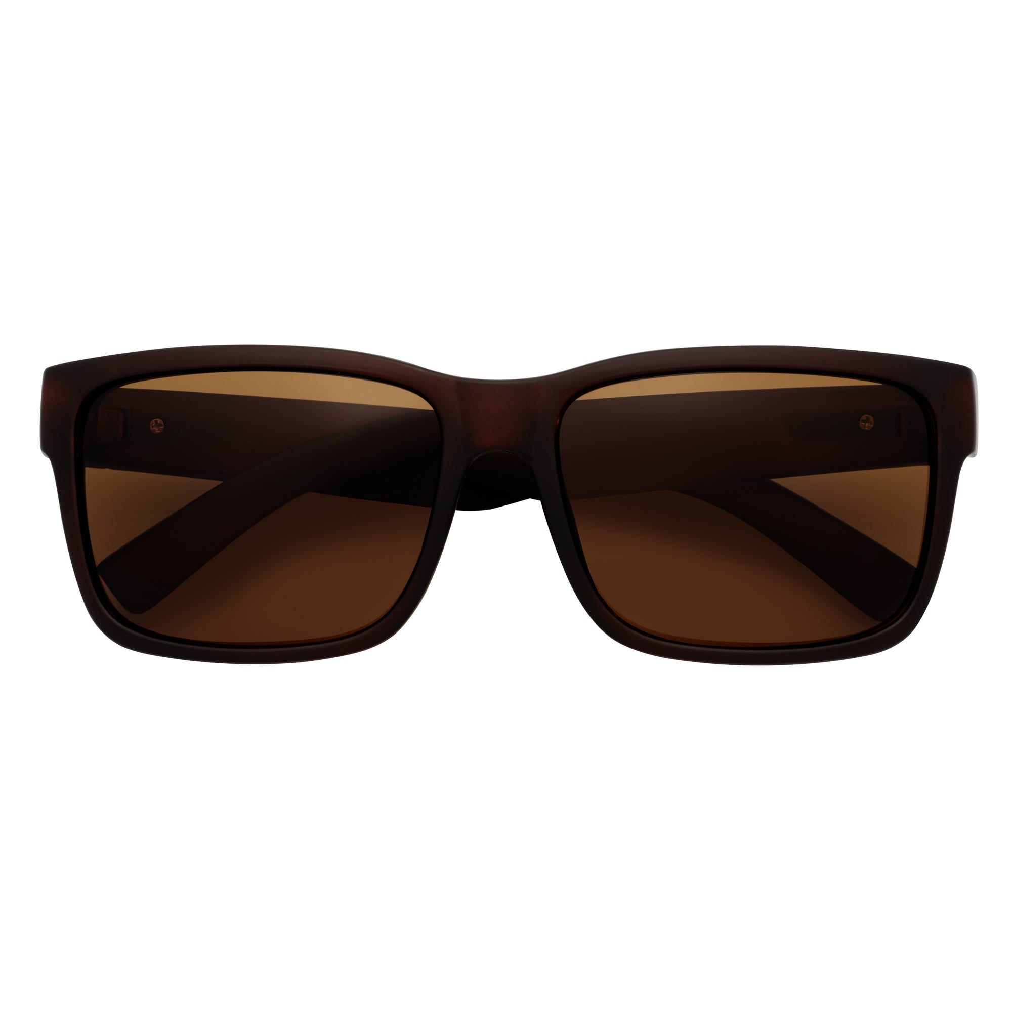 ENZO - Modern Sports Thick Square Sunglasses Frost Brown Brown Tint
