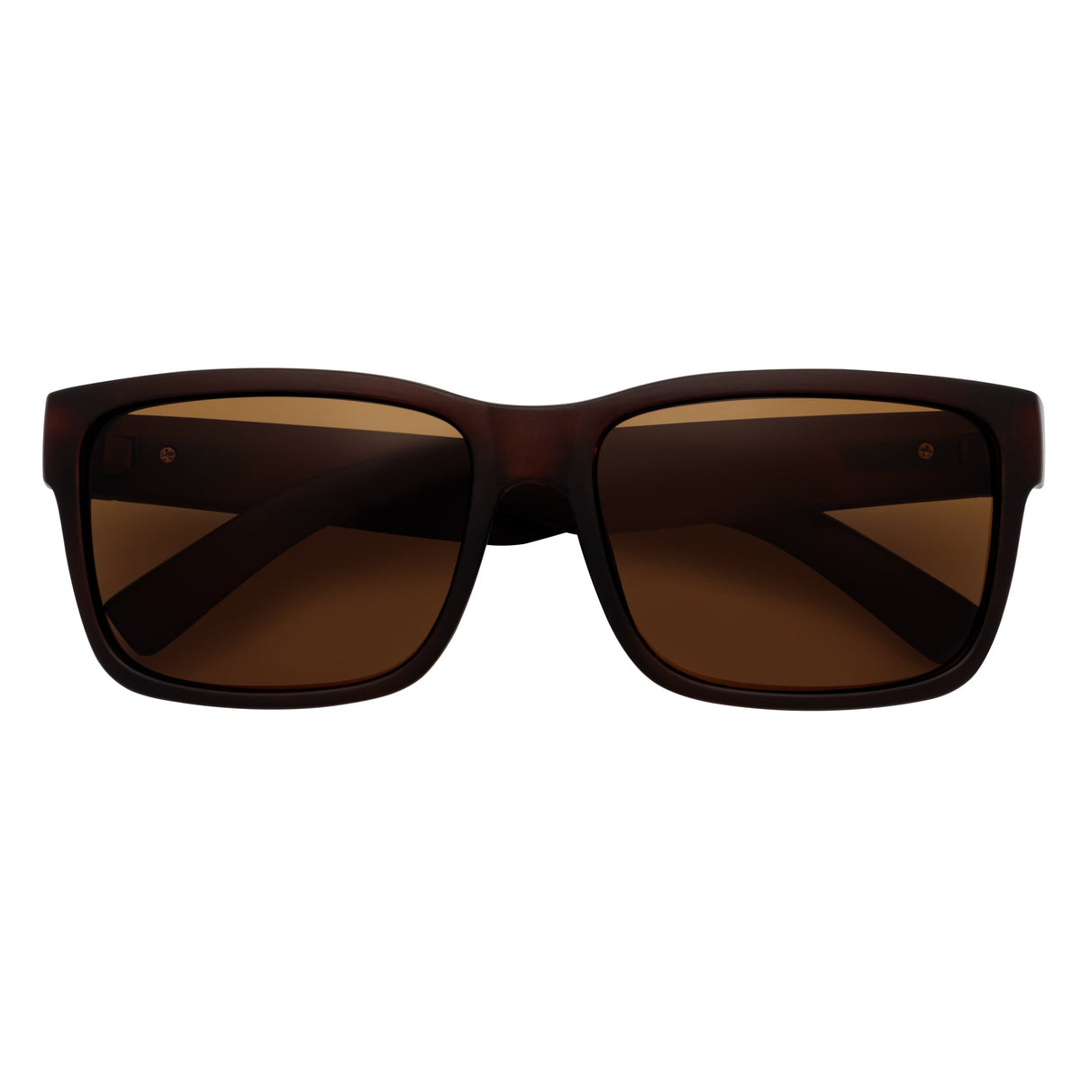 ENZO - Modern Sports Thick Square Sunglasses Frost Brown Brown Tint