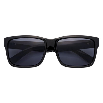 ENZO - Modern Sports Thick Square Sunglasses Gloss Black Smoke