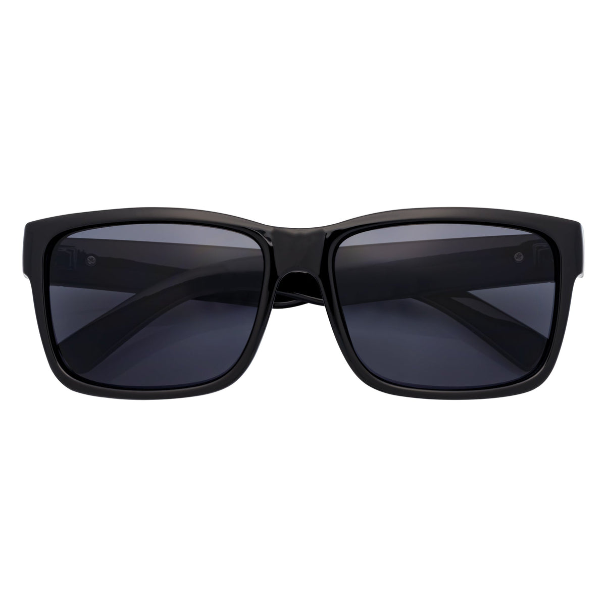 ENZO - Modern Sports Thick Square Sunglasses Matte Black Smoke