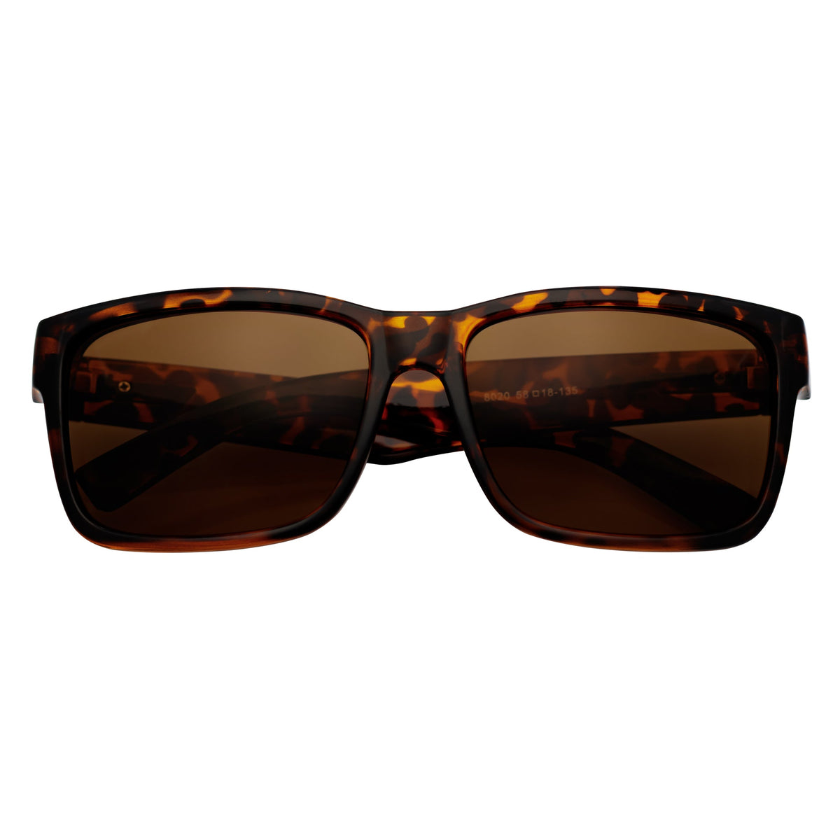 ENZO - Modern Sports Thick Square Sunglasses Tortoise Shell Brown Tint