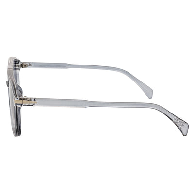 EPOCH Classic Flat Top Plastic Aviator Clear - Gray Sunglasses Smoke Lens