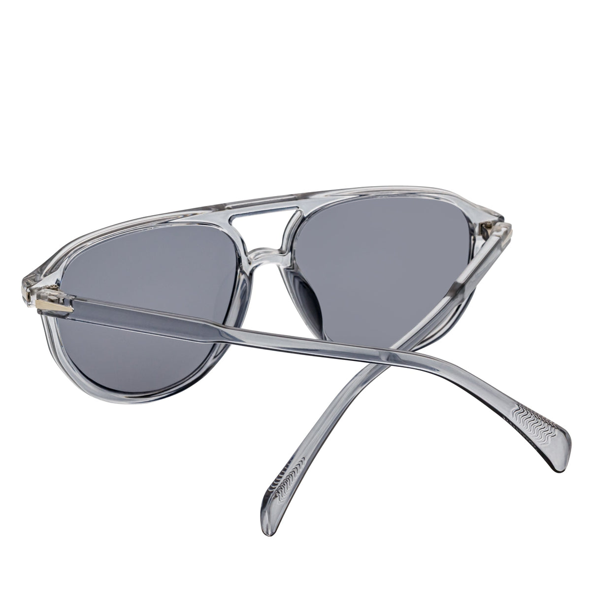 EPOCH Classic Flat Top Plastic Aviator Clear - Gray Sunglasses Smoke Lens