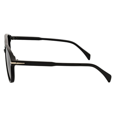 EPOCH - Classic Flat Top Plastic Aviator Sunglasses Black Smoke