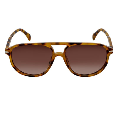 EPOCH - Classic Flat Top Plastic Aviator Tortoise Sunglasses Brown Lens
