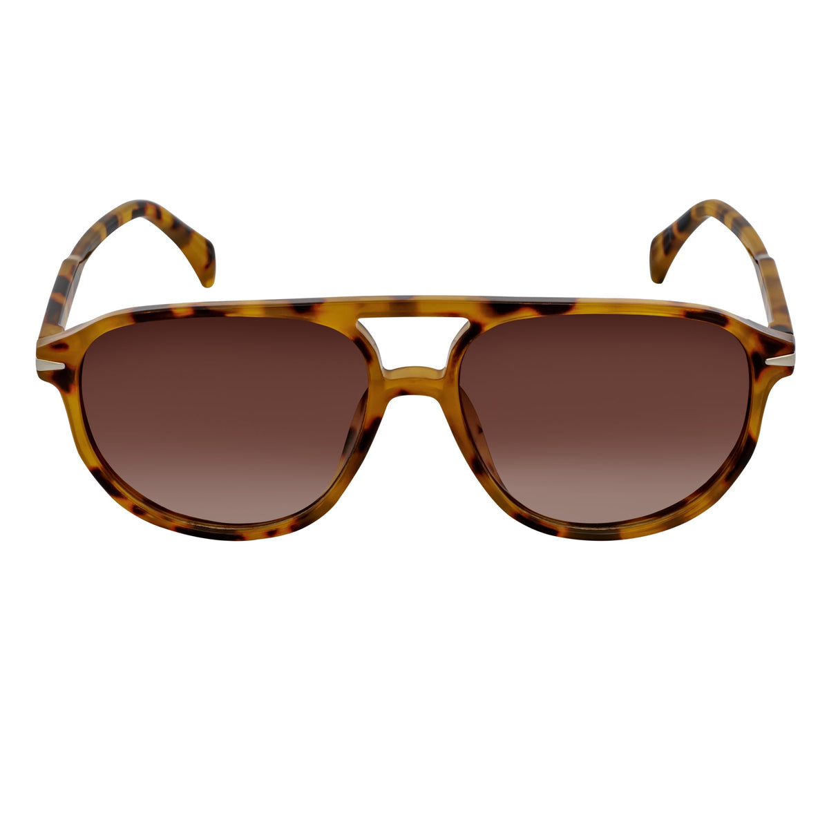 EPOCH - Classic Flat Top Plastic Aviator Tortoise Sunglasses Brown Lens